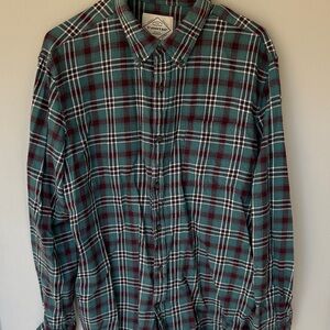 St. John's Bay Green and Red Plaid Shirt